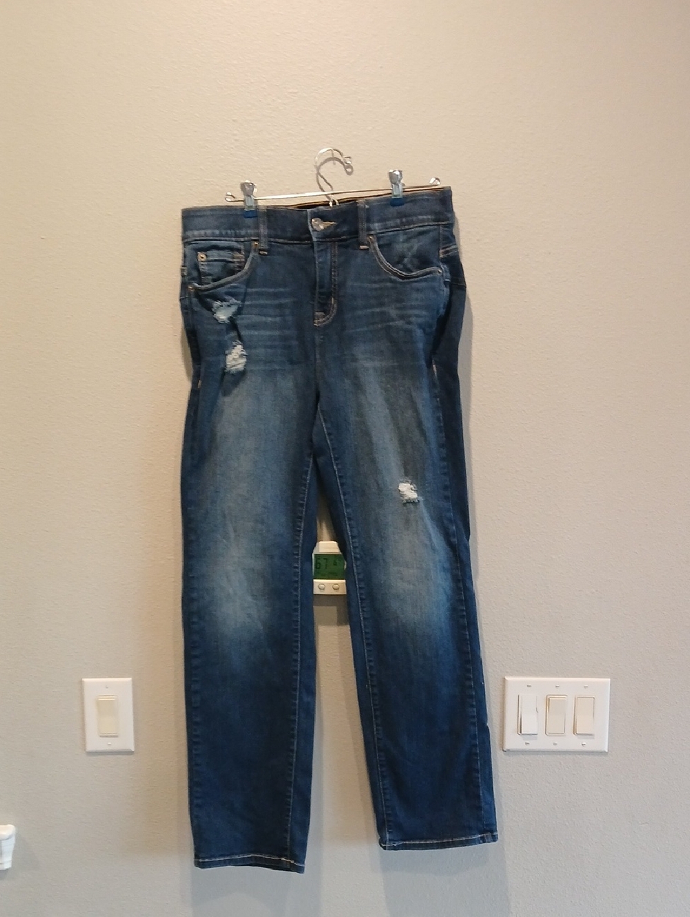 Torrid Bombshell Straight Premium Stretch Distressed Straight-Leg Jeans Size 12R